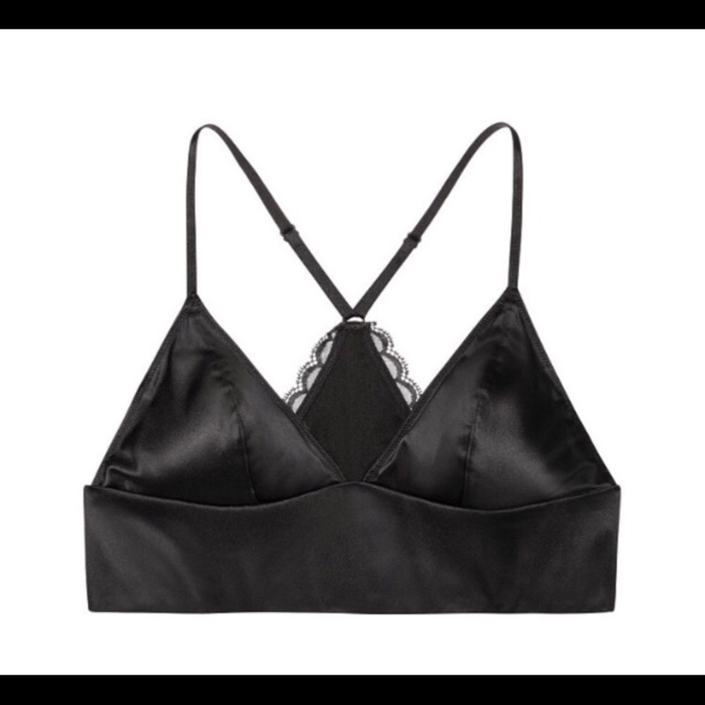 Victorias Secret Satin Longline Bra-Large